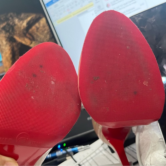 Nude Patent Leather Louboutins Fifille Heels - Picture 4 of 7